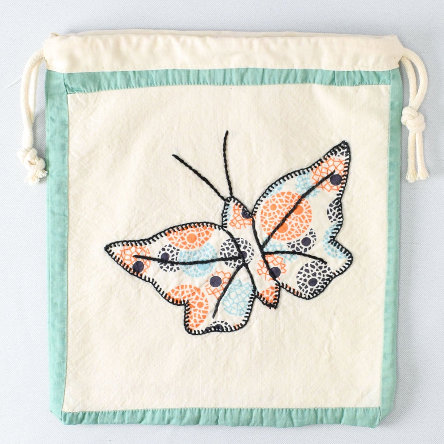 Butterfly Drawstring Pouch with Mountain Meadow yarn - BB009