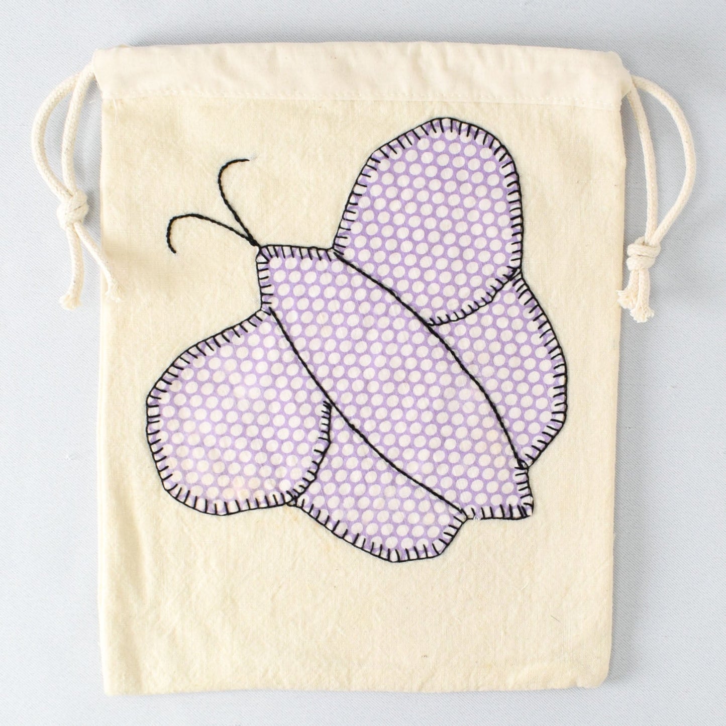 Butterfly Drawstring Pouch with Mountain Meadow yarn - BB054