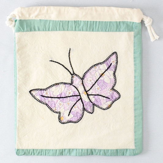 Butterfly Drawstring Pouch with Mountain Meadow yarn - BB055
