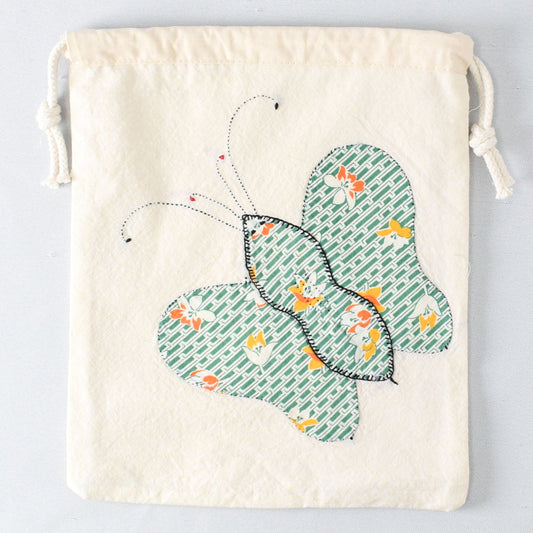 Butterfly Drawstring Pouch with Mountain Meadow yarn - BB064