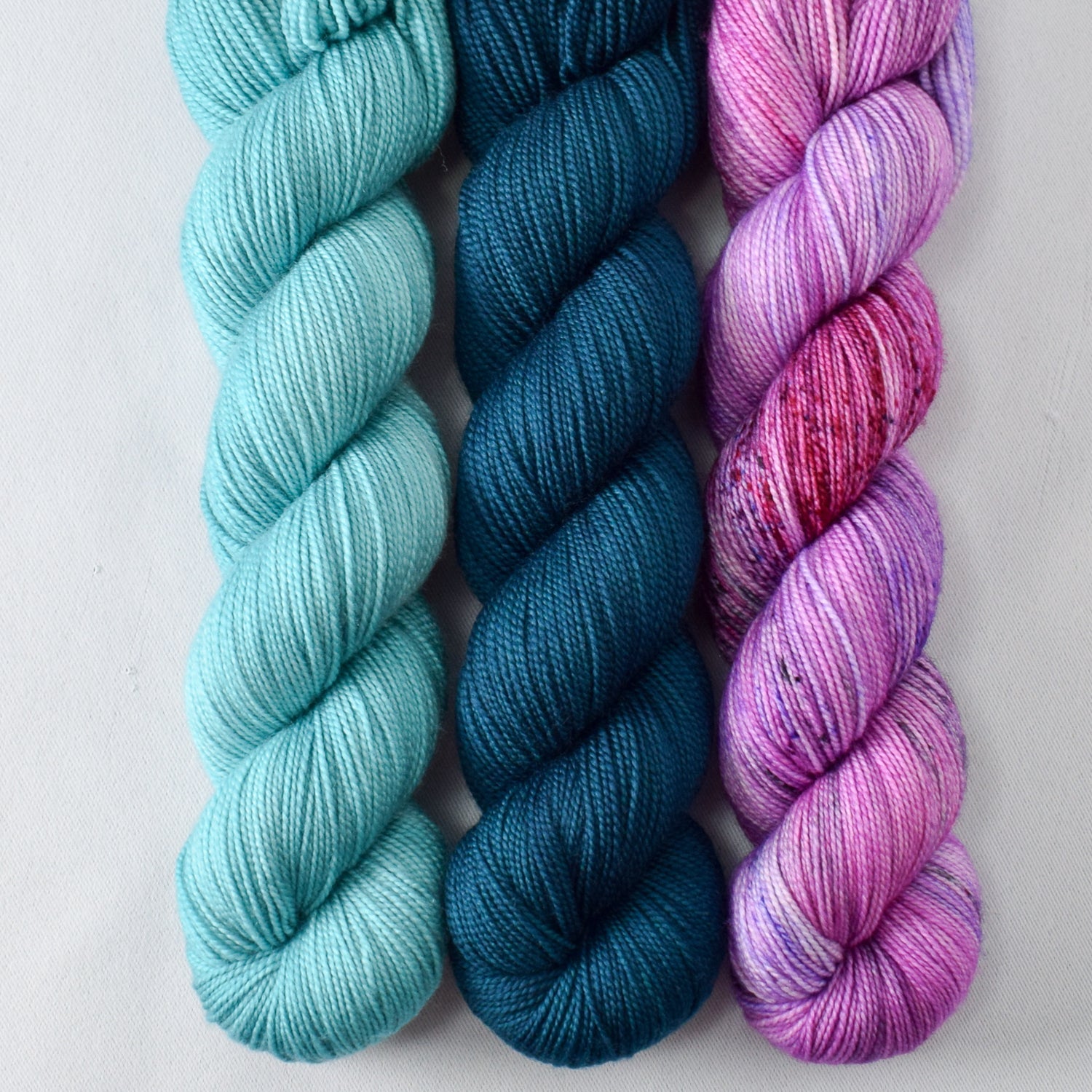 Blue Parakeet, River Severn, and Purple MountainS - Miss Babs Yummy 2-Ply Trio