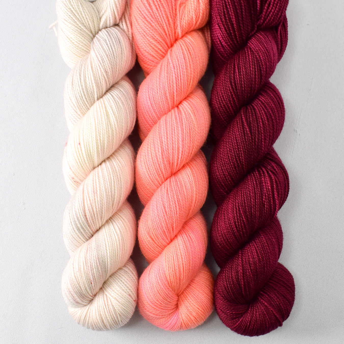 Blusher, Entirely Bonkers, and Night Owl Rose - Miss Babs Yummy 2-Ply Trio