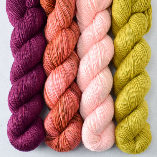 Bougainvillea, Chipper, Ballet Slipper, and Makrut Lime - Miss Babs Yummy 2-Ply Quartet