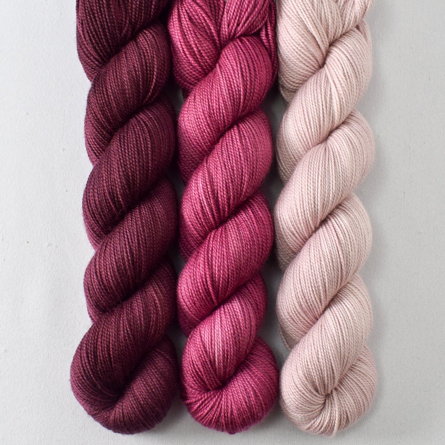 Cordovan, Shiso, and Softly - Miss Babs Yummy 2-Ply Trio