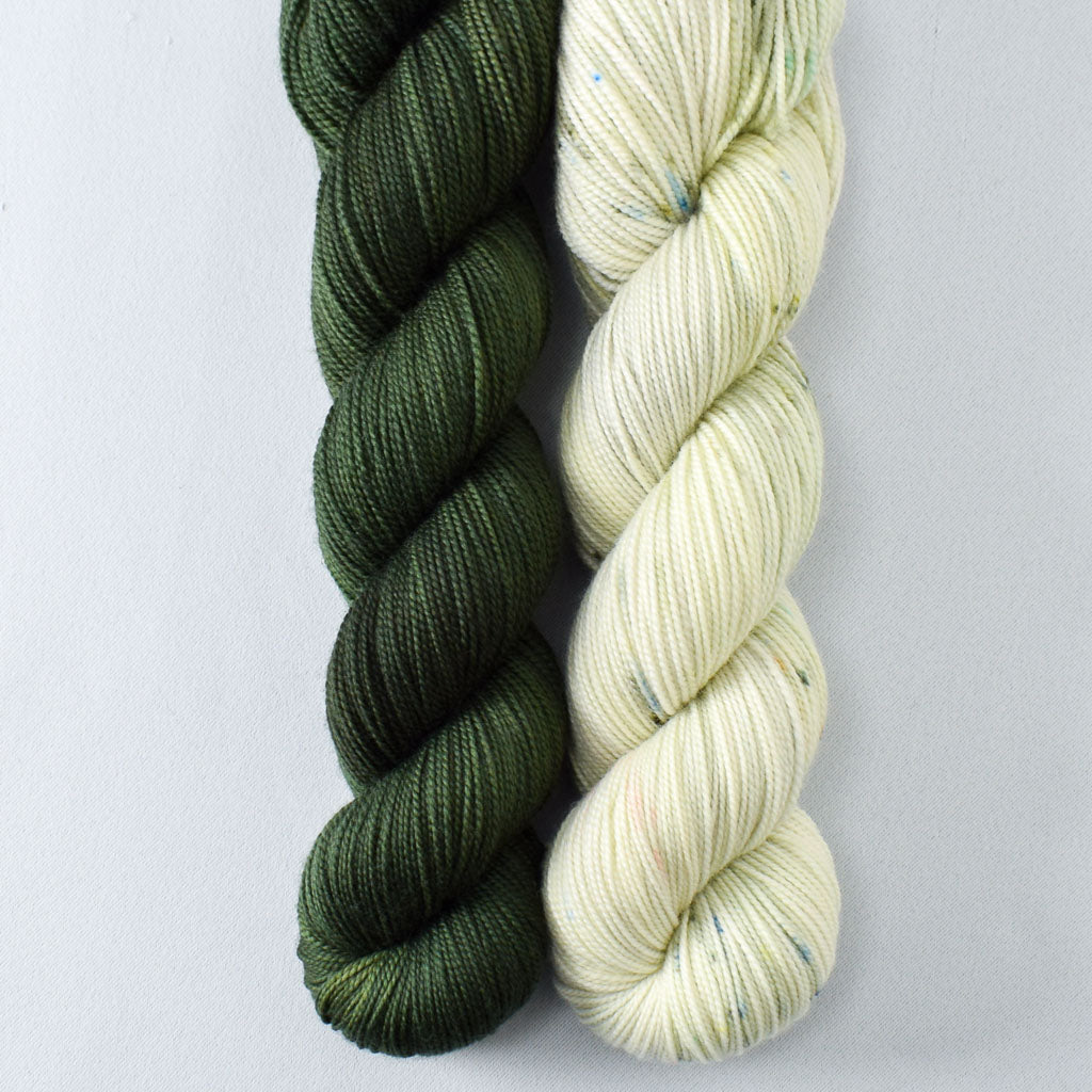 Dutch Iris 6 and Green Eyed Monster - Miss Babs 2-Ply Duo