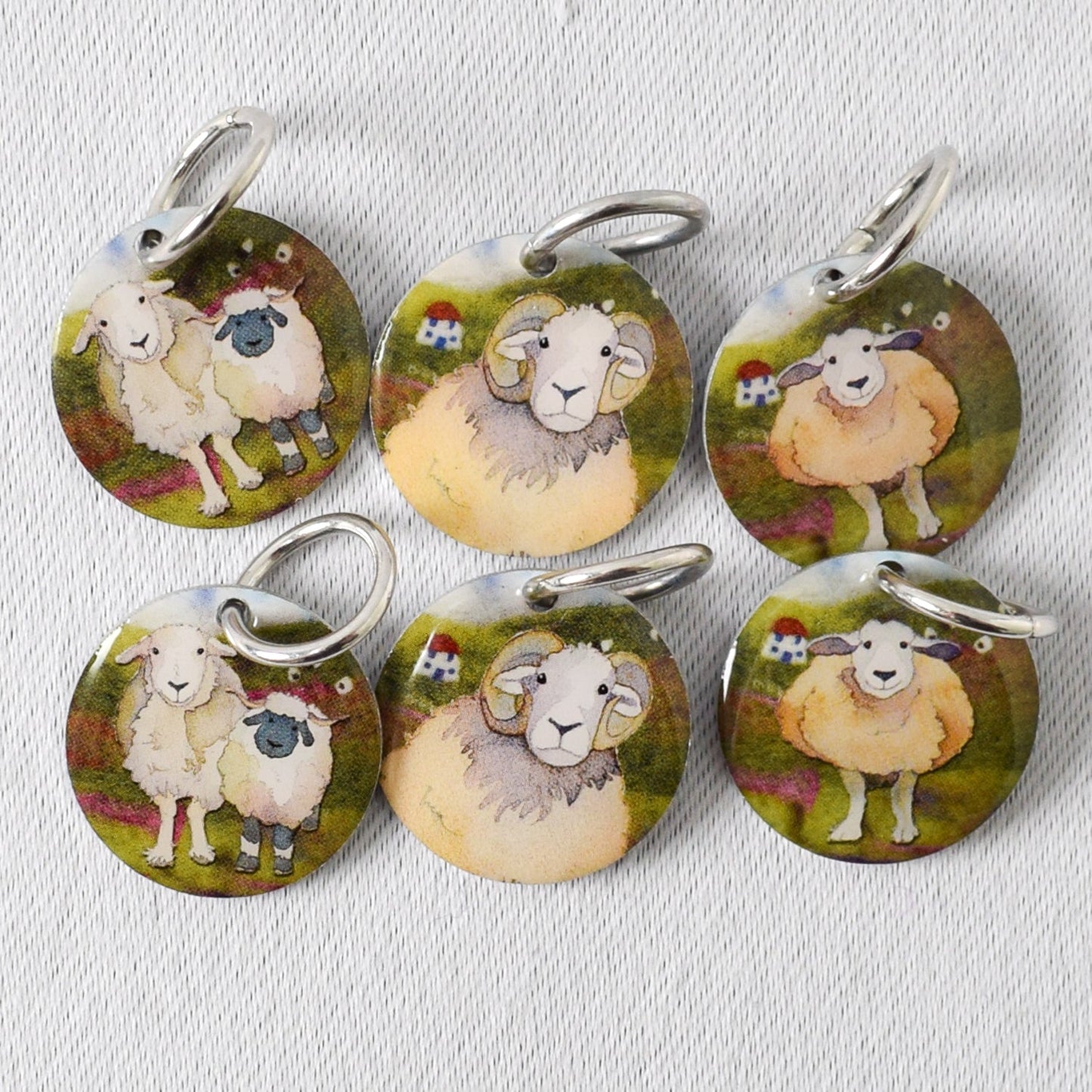 Emma Ball Felted Sheep Stitch Markers (Set of 6) - Miss Babs Notions