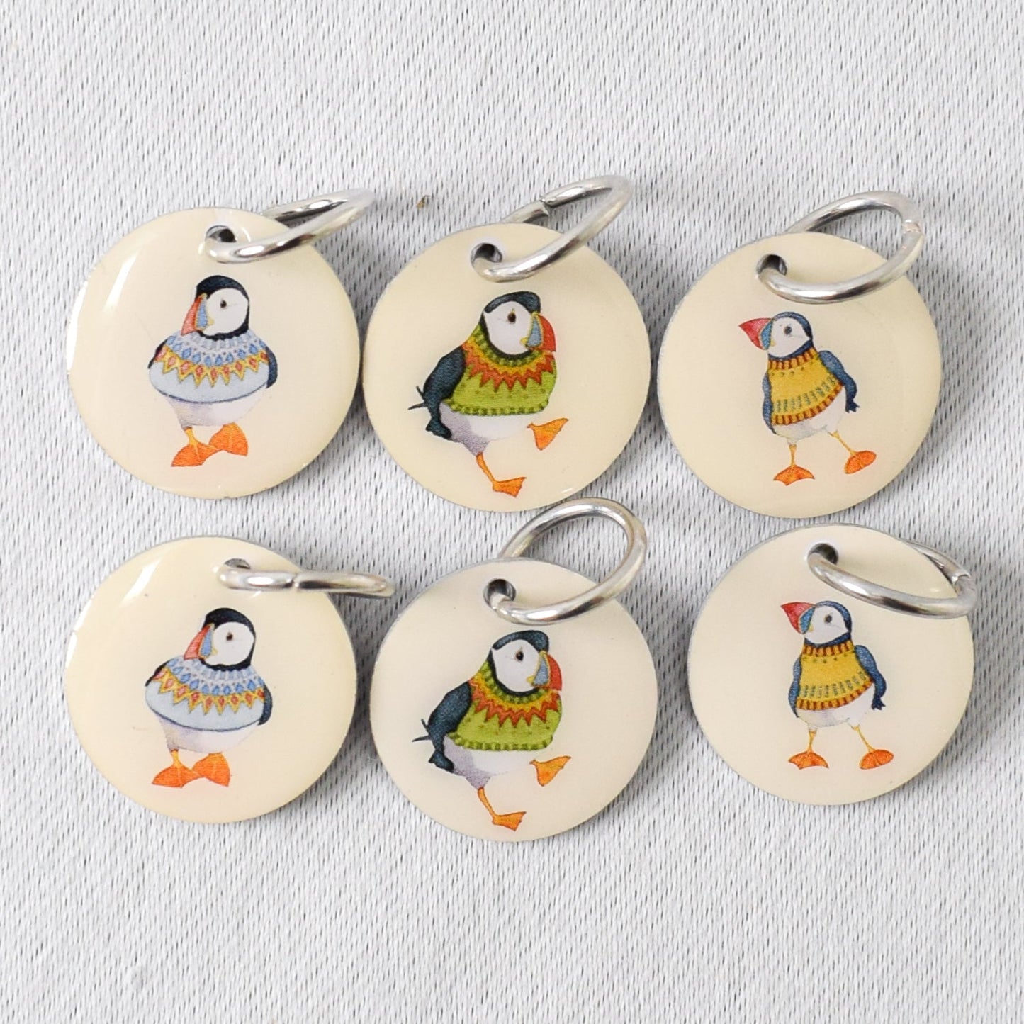 Emma Ball Woolly Puffin Stitch Markers (Set of 6) - Miss Babs Notions