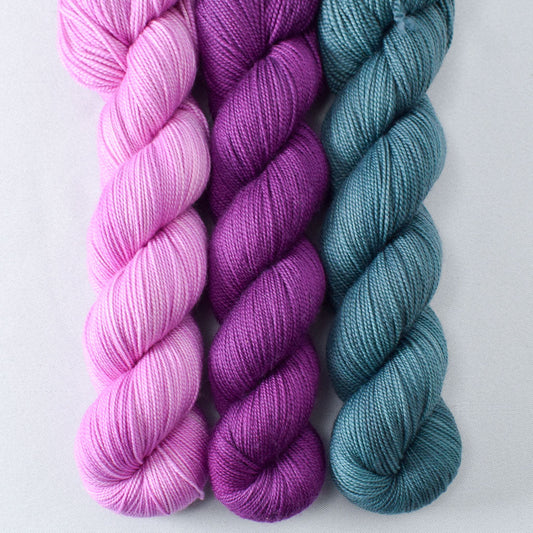 Foxglove, Boysenberry, Juniper - Miss Babs Yummy 2-Ply Trio