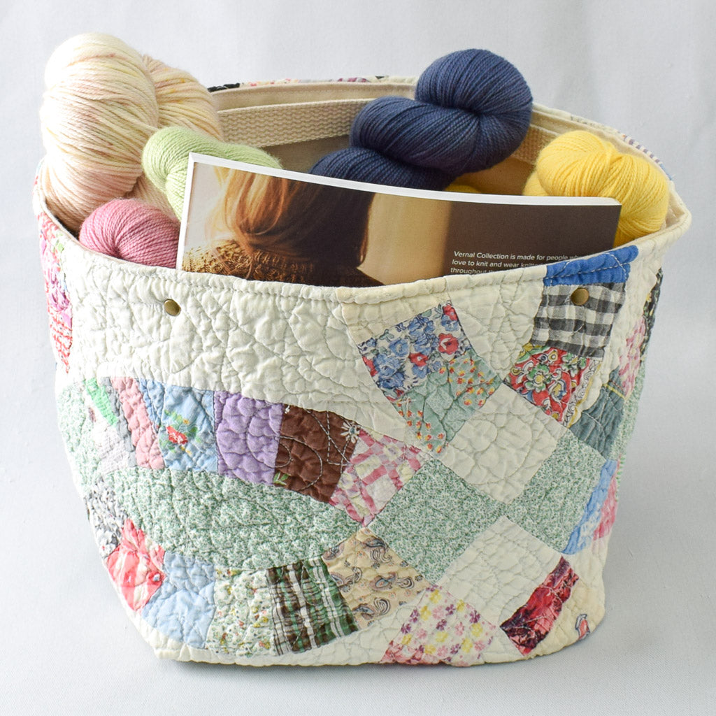 Green Double Wedding Ring 2 Quilt Bin - QB-2406