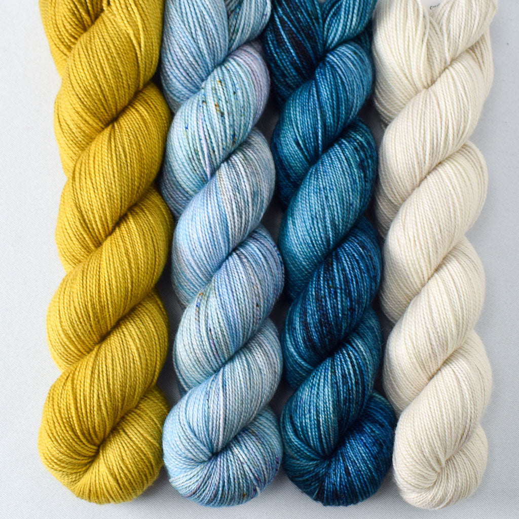 Isfahan, Blue Savannah, May Morning, White Peppercorn - Miss Babs Yummy 2-Ply Quartet