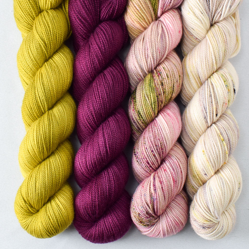 Makrut Lime, Bougainvillea, Gibson Girl, and Tea Time Frenzy - Miss Babs Yummy 2-Ply Quartet