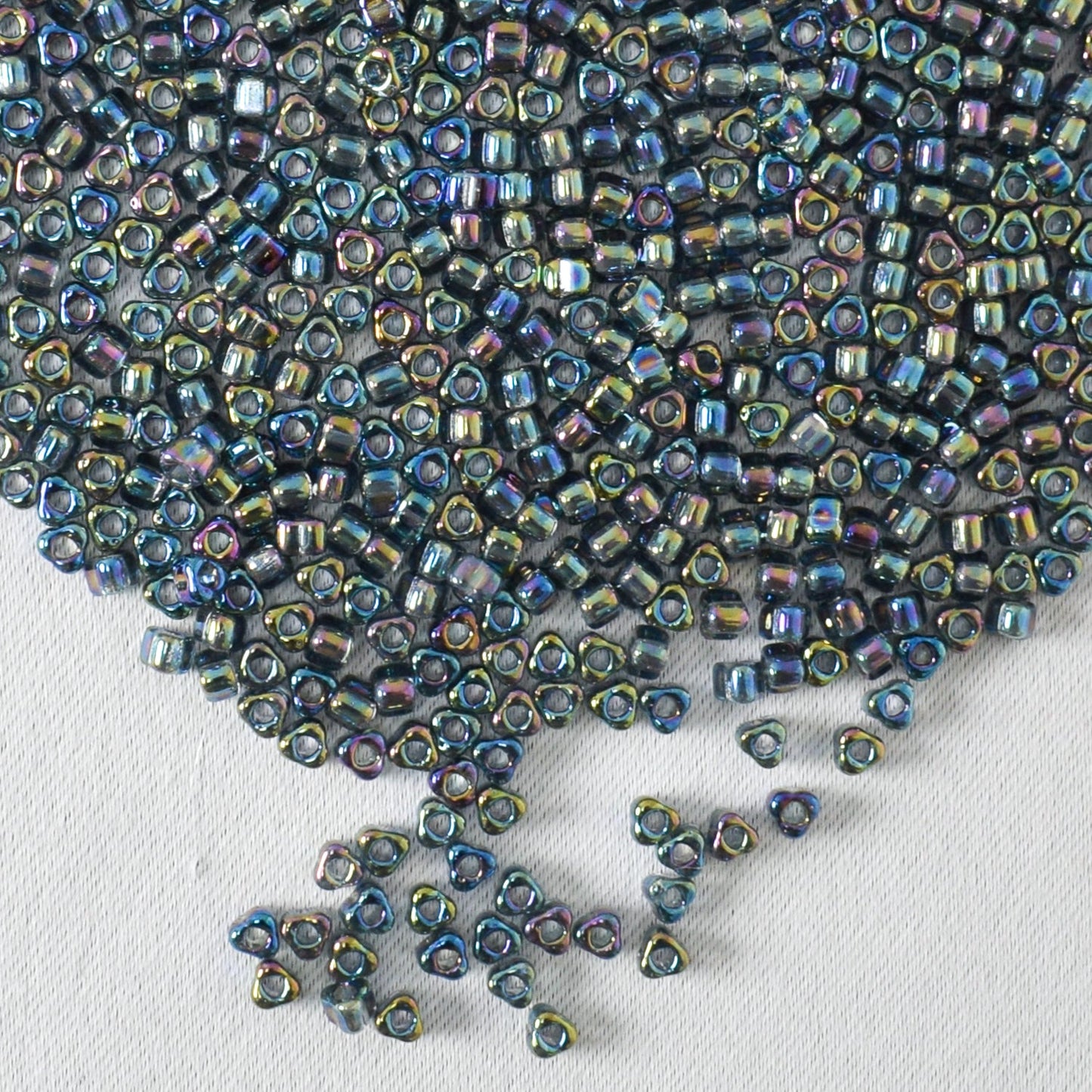 Miyuki # 5 Triangle Seed Beads - Iris Gray - Miss Babs Notions