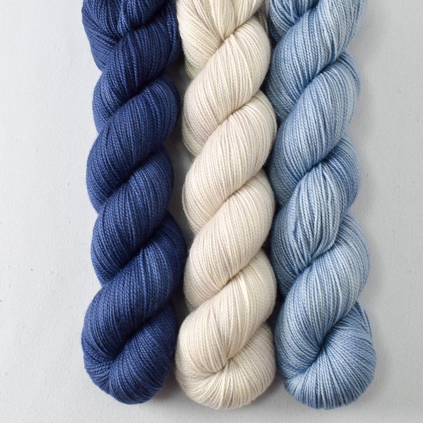 Navy, White Peppercorn, and Stonewashed - Miss Babs Yummy 2-Ply Trio