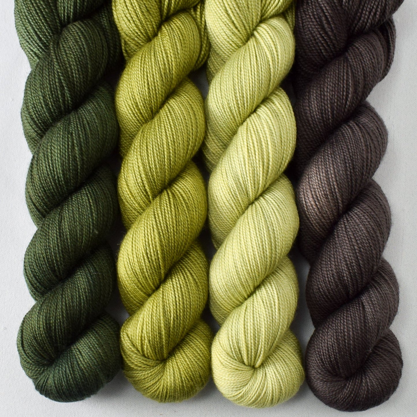 Nori, Fiddlehead, Frog Belly, and Dark Pegasus - Miss Babs Yummy 2-Ply Quartet