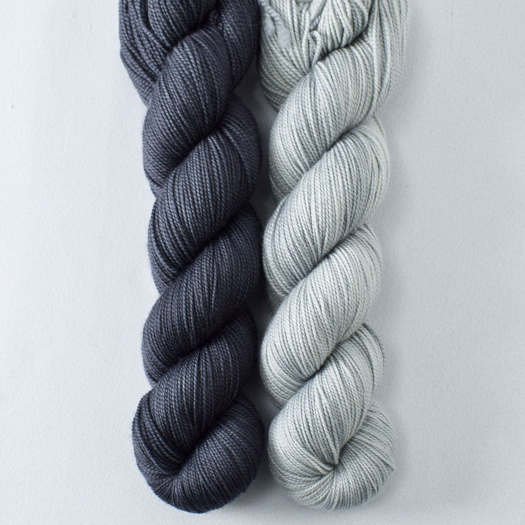 Pewter and Dappled - Miss Babs 2-Ply Duo