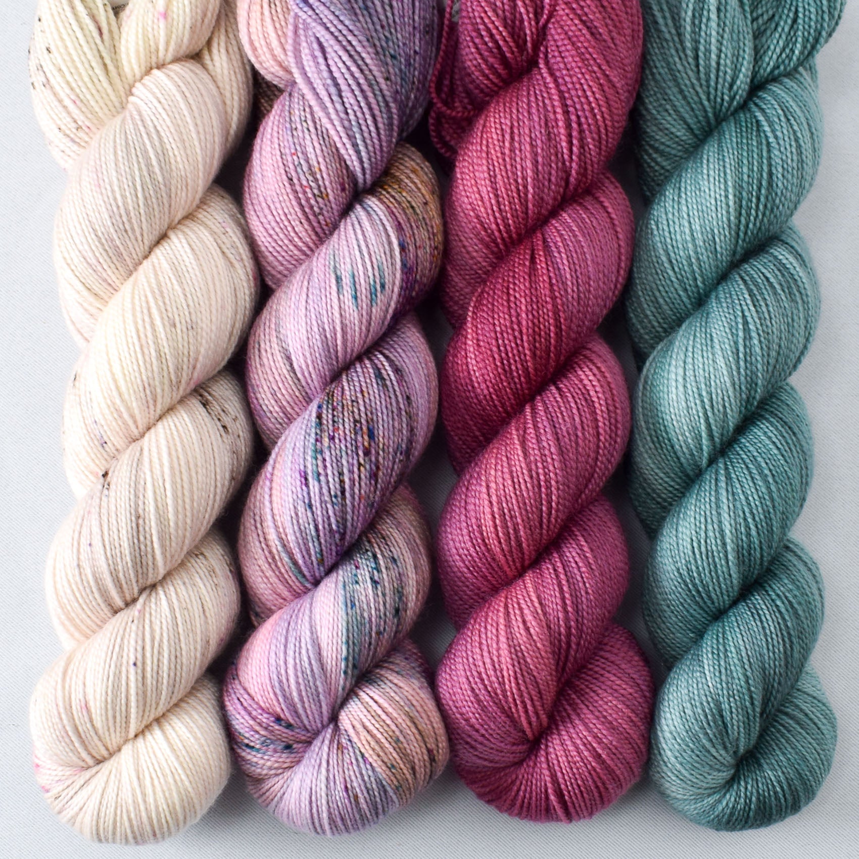 Pink Passion, Pirouette, Murzim, and Heron - Miss Babs Yummy 2-Ply Quartet