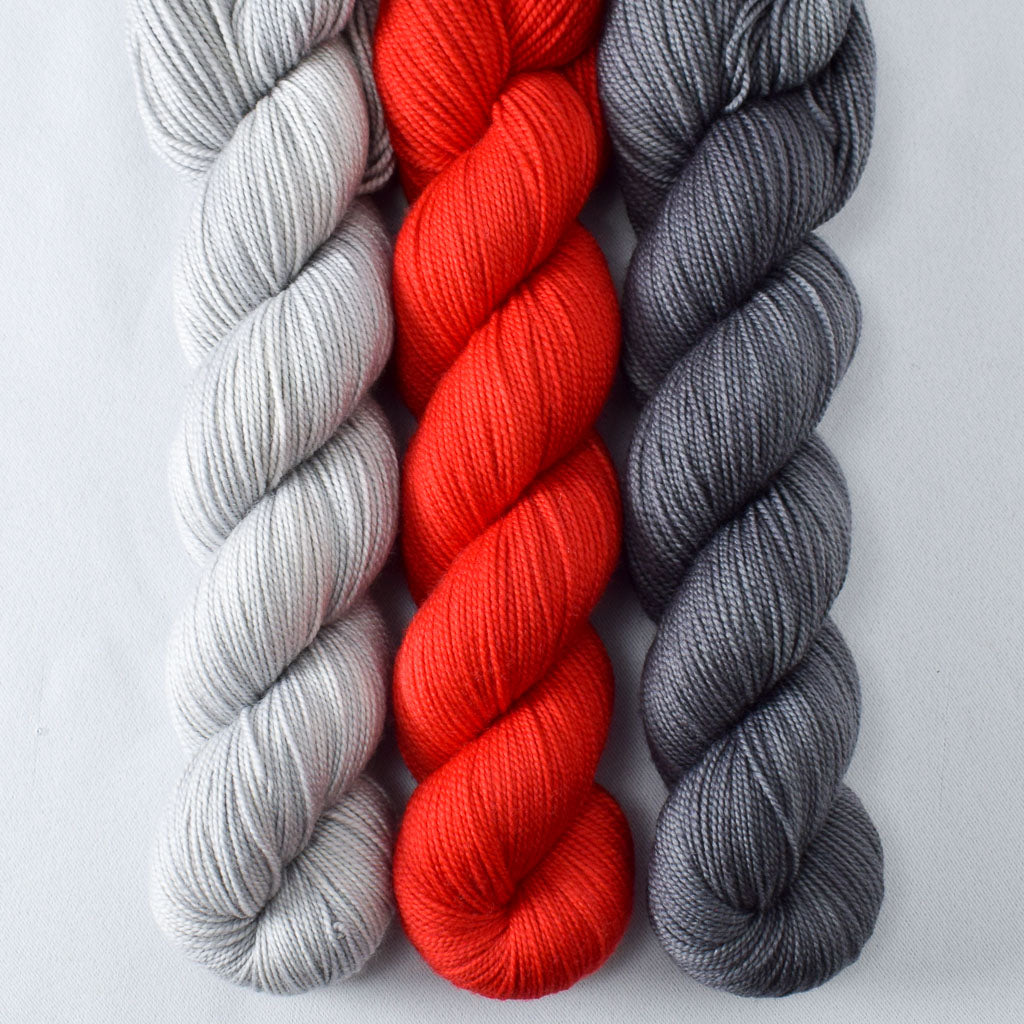 Quicksilver, Little Red, and Catbird - Miss Babs Yummy 2-Ply Trio