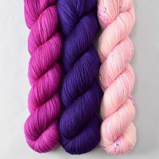 Sweet Gum, Amethyst, and Sweet Surrender - Miss Babs Yummy 2-Ply Trio