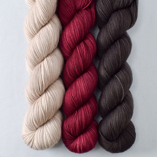 Through Hike, Celestial Night Rose, and Dark Pegasus - Miss Babs Yummy 2-Ply Trio