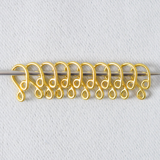 Twice Sheared Sheep Gold Cast Melody Clips - Simple Locking Stitch Markers - Medium - Miss Babs Notions