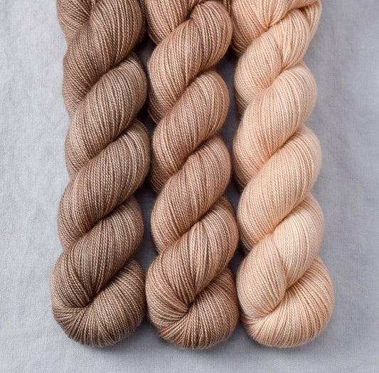 Dark Parchment, Milk Chocolate, Muslin - Miss Babs Yummy 2-Ply Trio